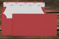 [16409136R] Briefhüllen mit Seidenfutter DL 110x220 mm Haftklebend Rot gerippt 100 g/qm